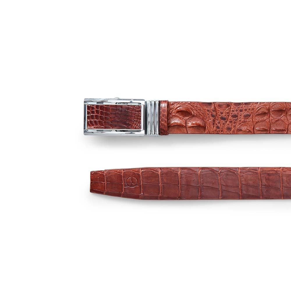Thắt lưng cá sấu dây liền màu nâu đỏ DTA1600-06-LD-ND