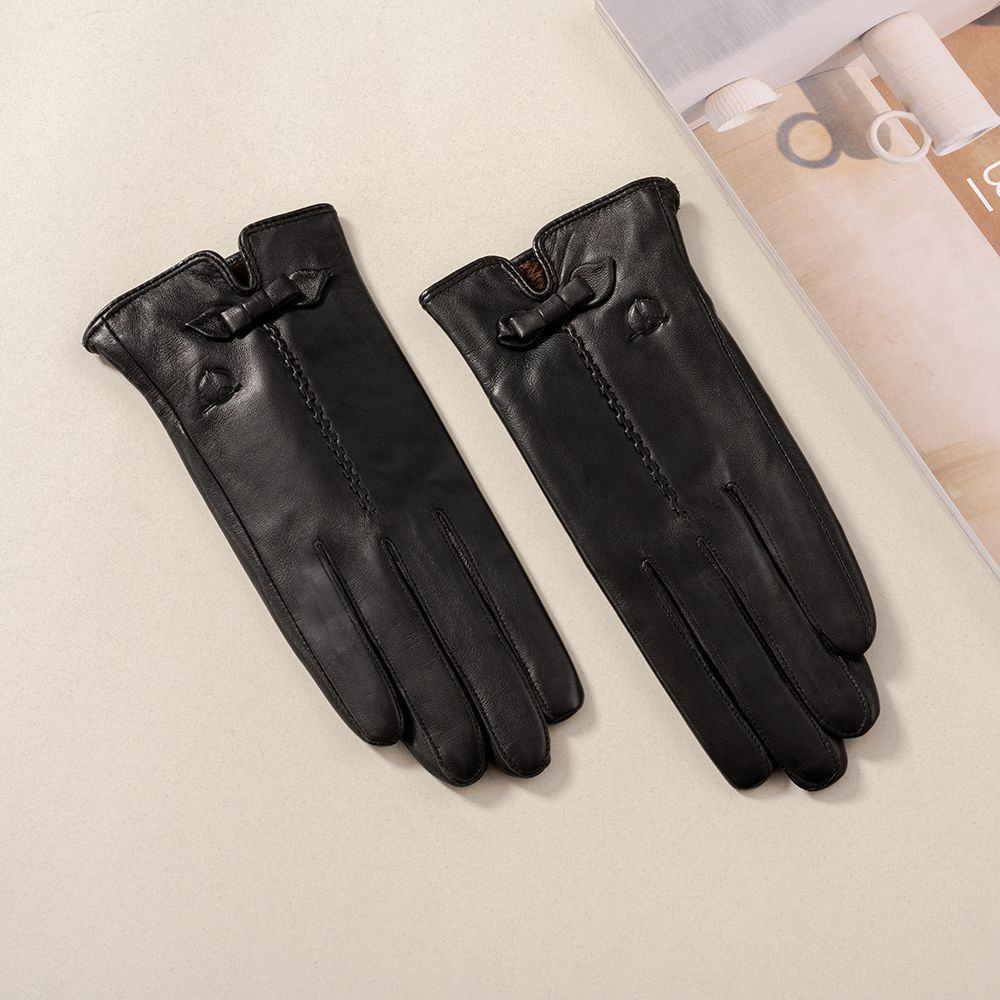 Găng tay da nữ hàng hiệu GTTACUNU-11-D