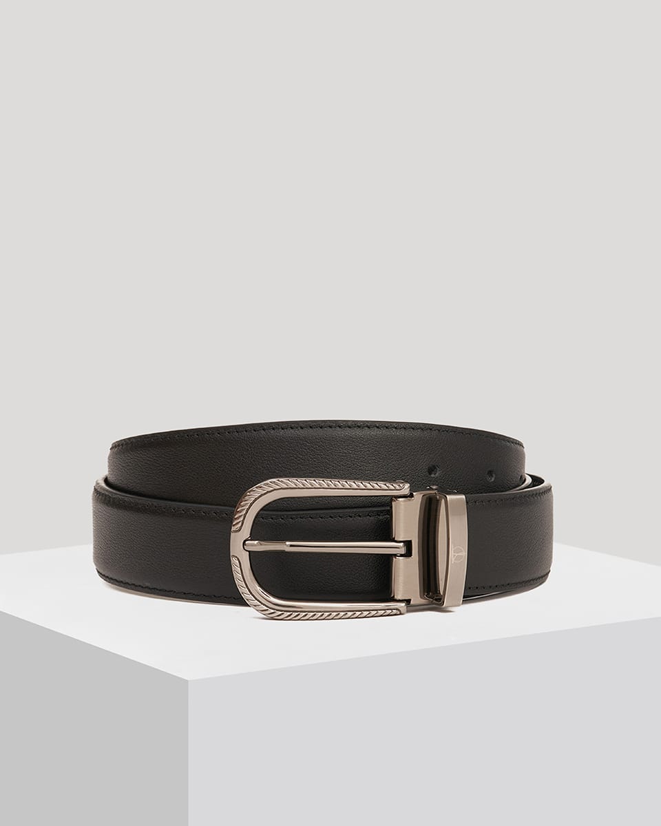 Thắt lưng nam da bò viền khóa dập nổi D480-1122D-RF