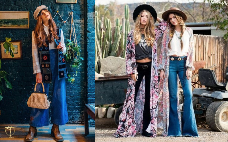Quần jeans ống loe Hippie style