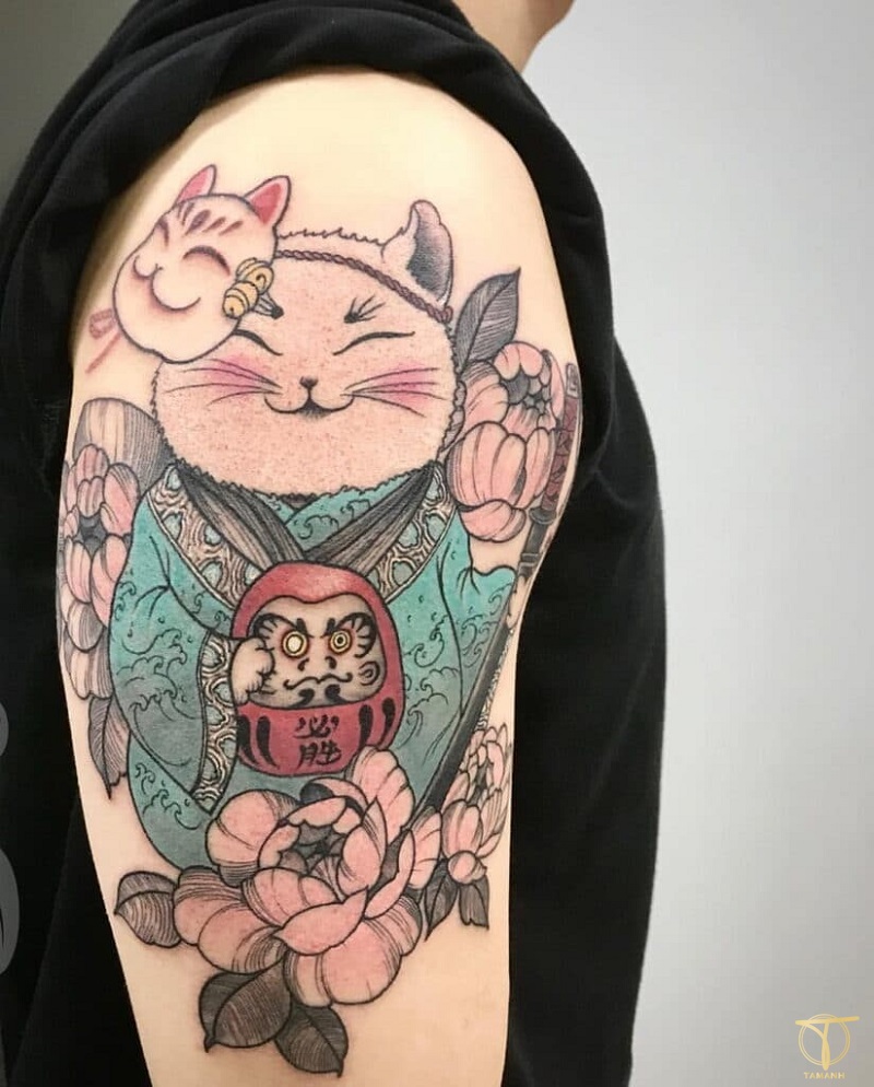 300 hình xăm mèo thần tài đẹp ý nghĩa tattoo mèo thần tài