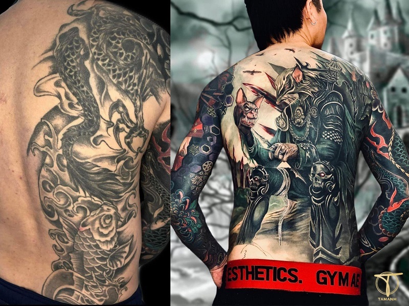 Hình dán cánh tay  miếng dán hình xăm tatoo full tay đẹp dành cho nam nữ  kích thước 17x48 cm size cánh tay chân nửa lưng  Lazadavn