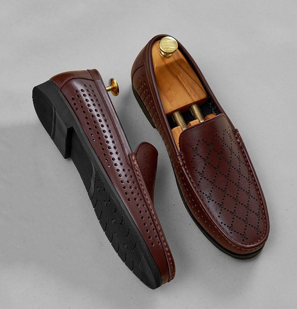 giày lười họa tiết sọc caro GNTA1652-N ảnh 3