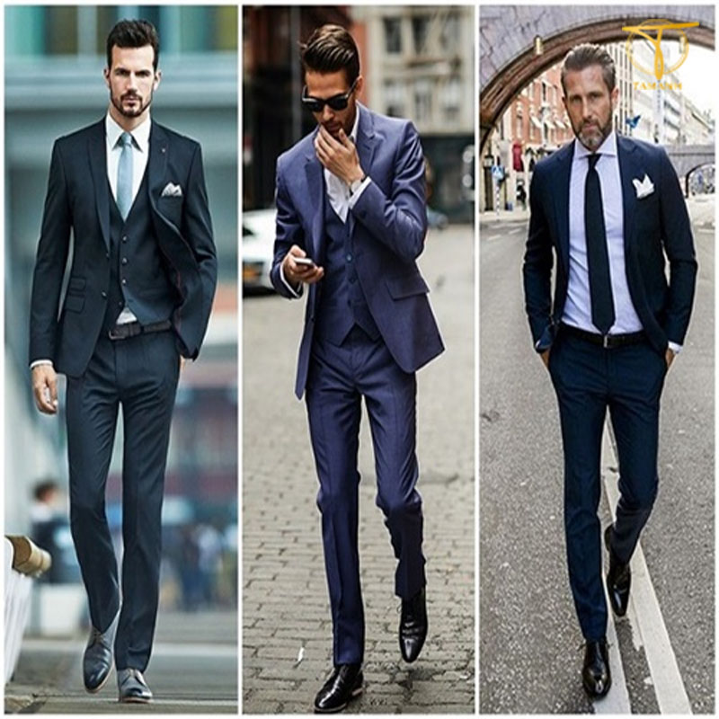 Phối giày da đen với suit phong cách lịch sự 