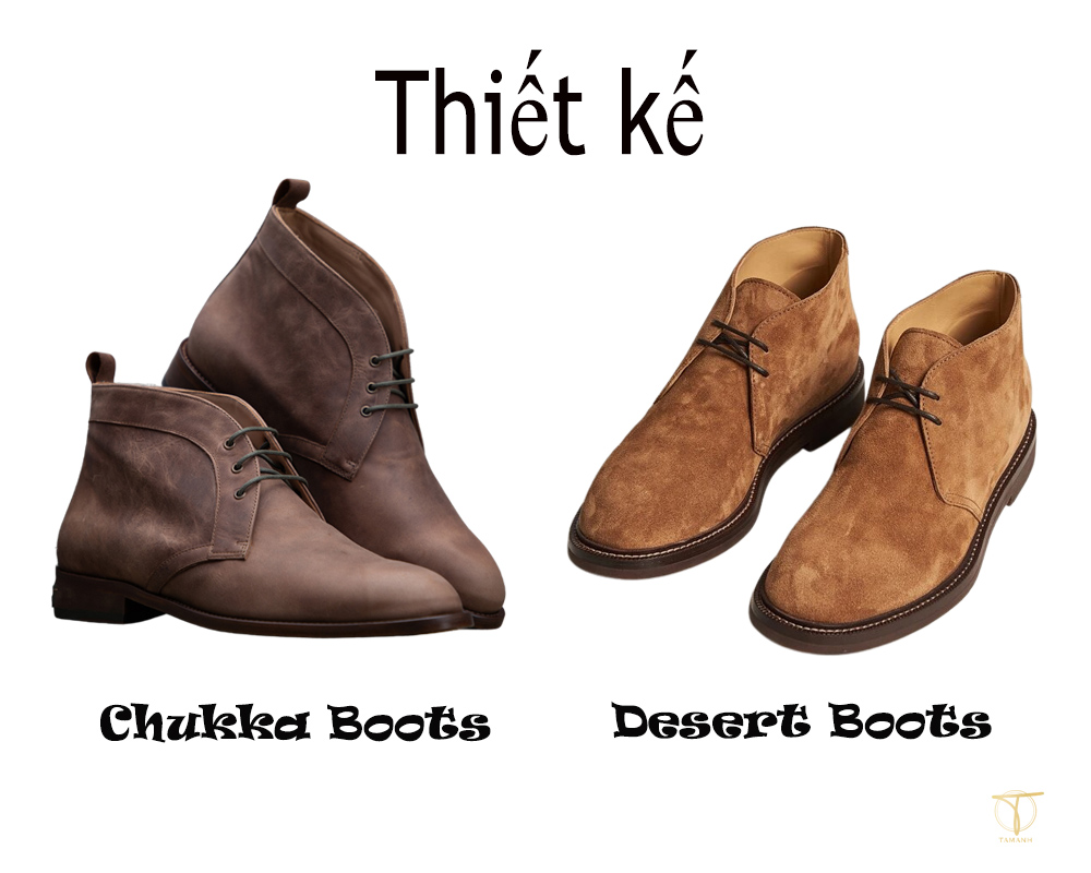 Phân biệt giày Chukka Boot và giày Desert Boots qua thiết kế