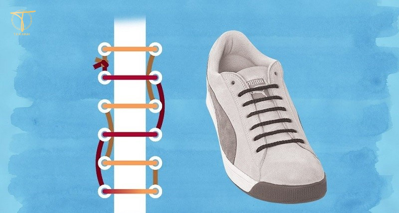 Cách buộc dây giày giấu dây kiểu nút thắt