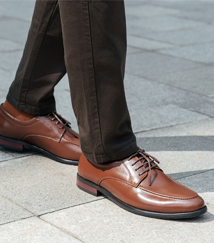 ảnh giày da nam mũi vuông màu nâu