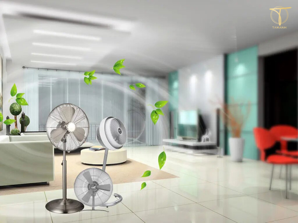 Dùng quạt gió để làm khô giày da bị ướt