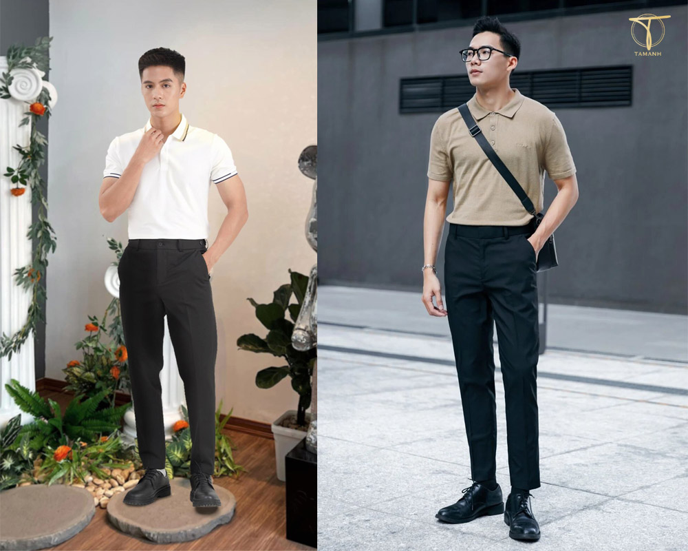 10+ Cách phối đồ cho nam cao 1m7 theo gợi ý của fashionista 4 Phối áo polo với quần âu cho nam cao 1m75