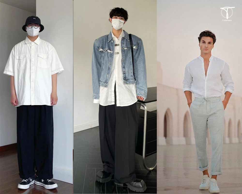 10+ Cách phối đồ cho nam cao 1m7 theo gợi ý của fashionista 7 Áo sơ mi vừa vặn phối với quần suông cho nam cao 1m7