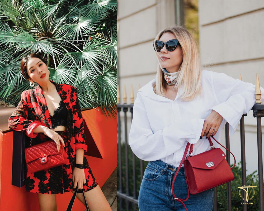 Túi xách màu gì dễ phối đồ? Top gam màu túi xách cân mọi outfit 5 Chọn túi màu đỏ đô dễ phối đồ