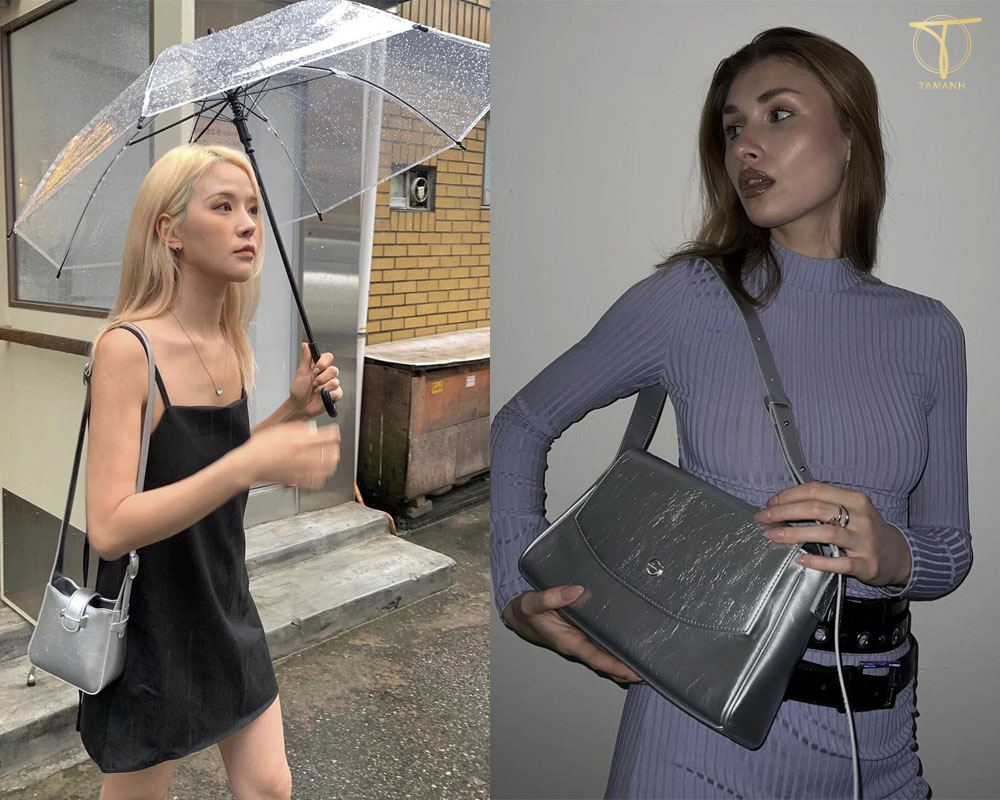 Túi xách màu gì dễ phối đồ? Top gam màu túi xách cân mọi outfit 8 Túi xách màu xám trung tính dễ phối đồ