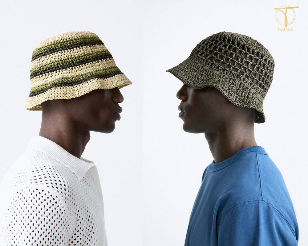 Mũ len dáng bucket hat