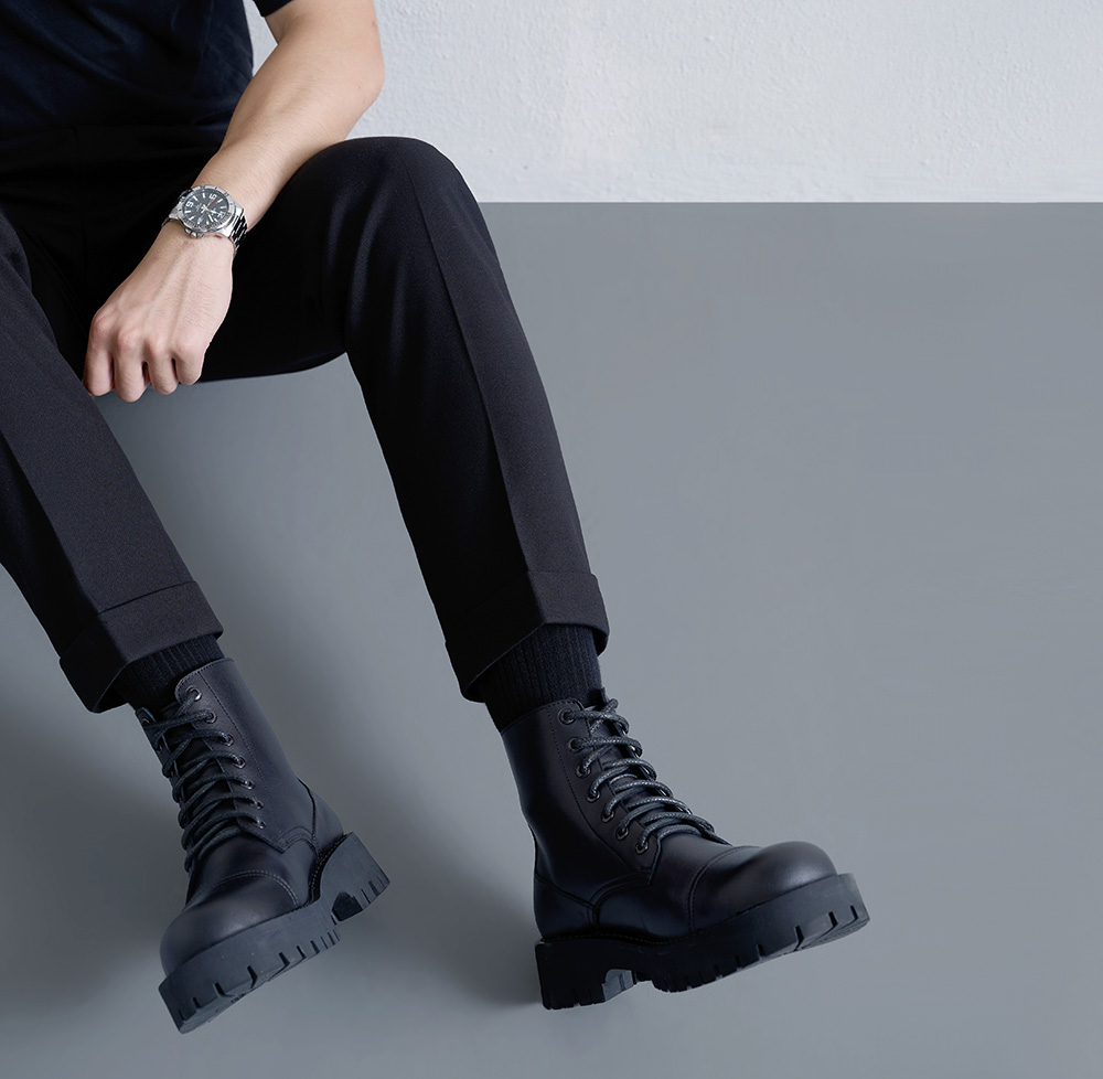 Giày Boots Combat nam đế Chunky GNTA51-5101-D