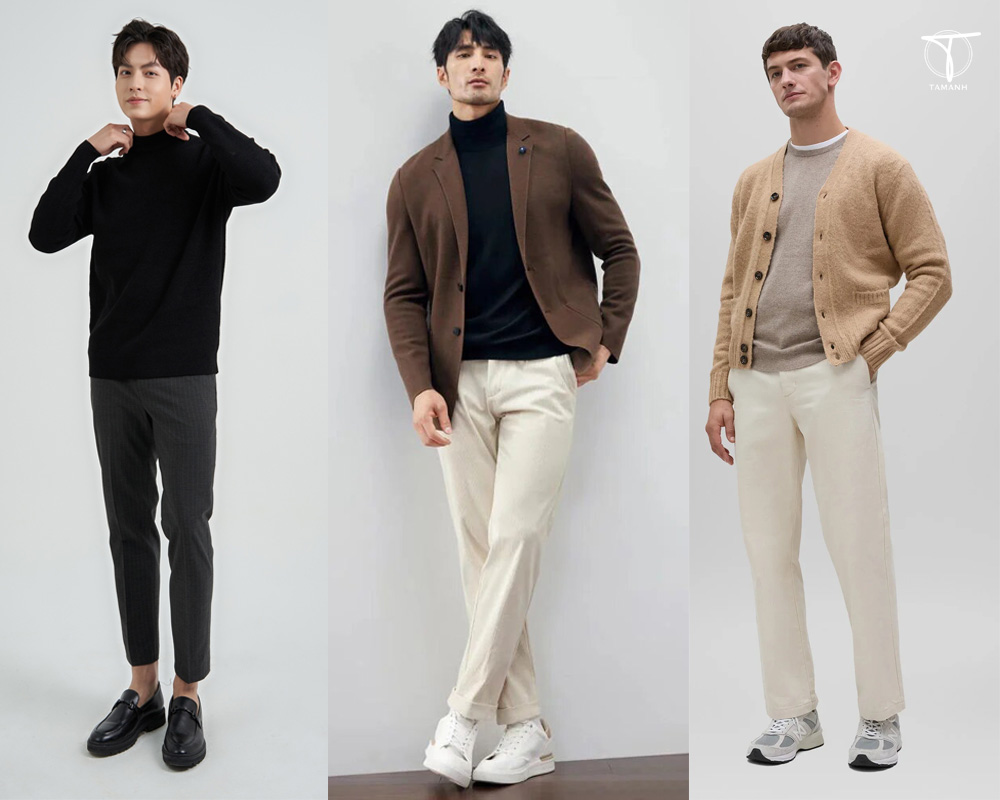 Phối đồ Noel nam, mẹo mix outfit Giáng sinh đẹp cho nam 1 Áo len là item không thể thiếu vào ngày giáng sinh