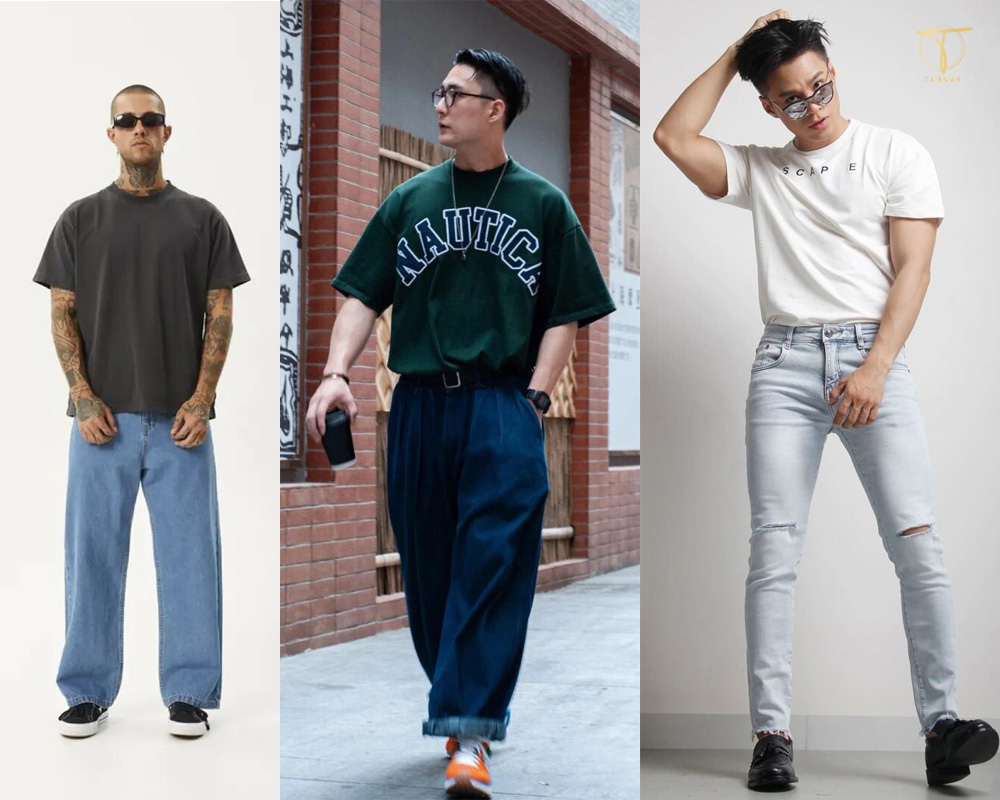 Phối đồ với quần jeans cùng áo phông và sneaker