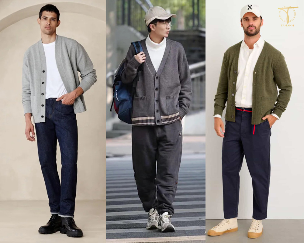 Phối đồ với Áo cardigan có cúc